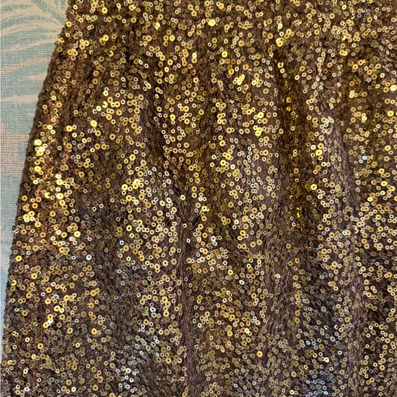 J.Crew all over sequined elastic waist holiday mini skirt in bronze and gold - Picture 4 of 5